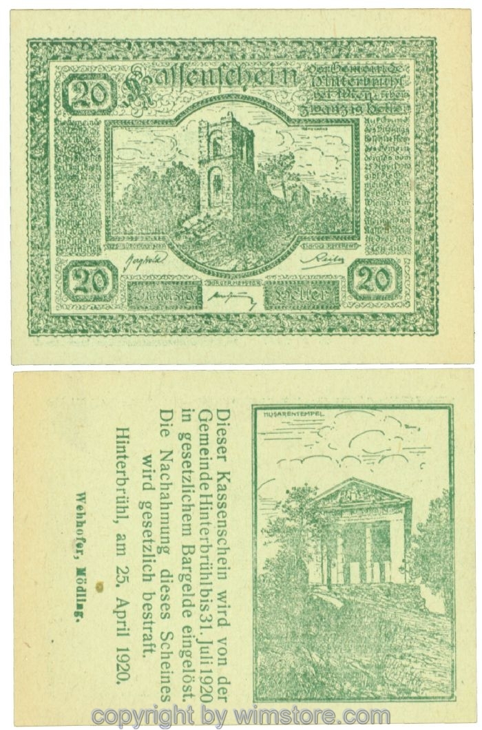 Hinterbrühl, J00376Ib52, 20 Heller; I