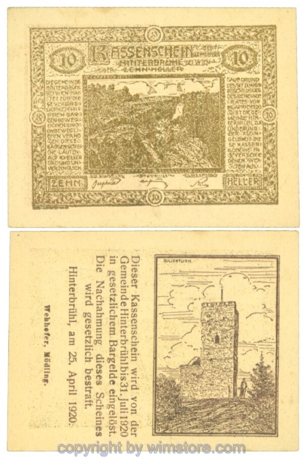Hinterbrühl, J00376Ib56, 10 Heller; I