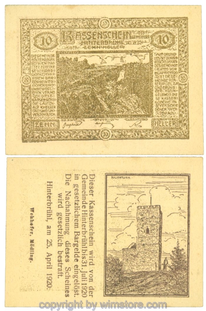 Hinterbrühl, J00376Ib56, 10 Heller; I