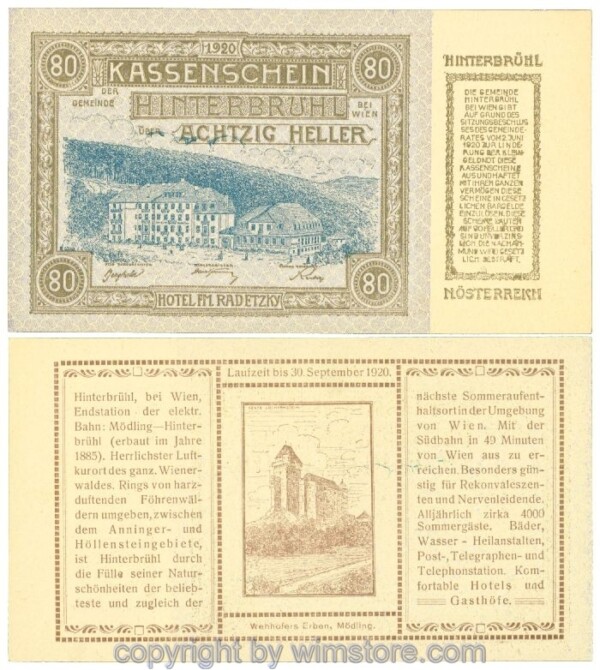 Hinterbrühl, J00376II1, 80 Heller; I