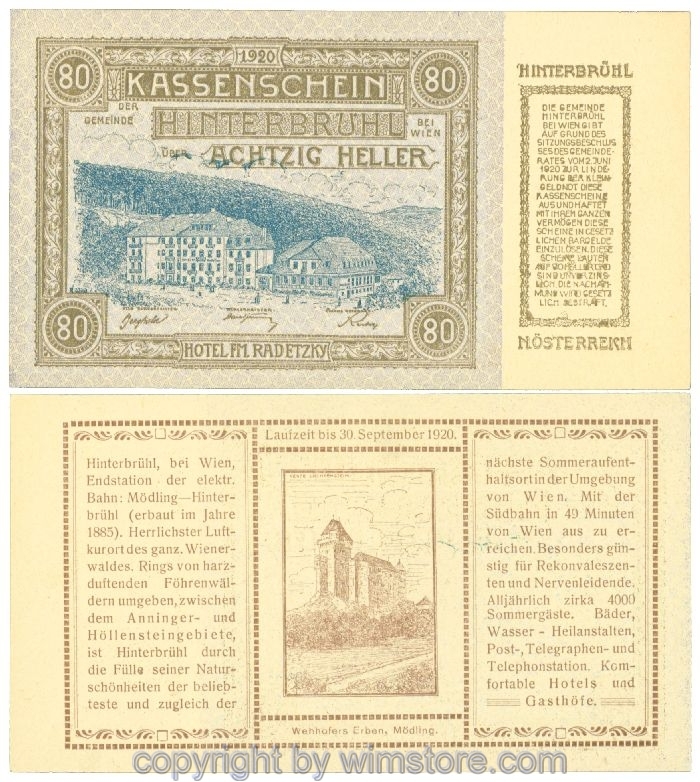 Hinterbrühl, J00376II1, 80 Heller; I