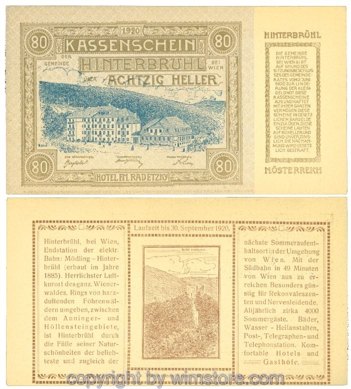 Hinterbrühl, J00376II2, 80 Heller; I