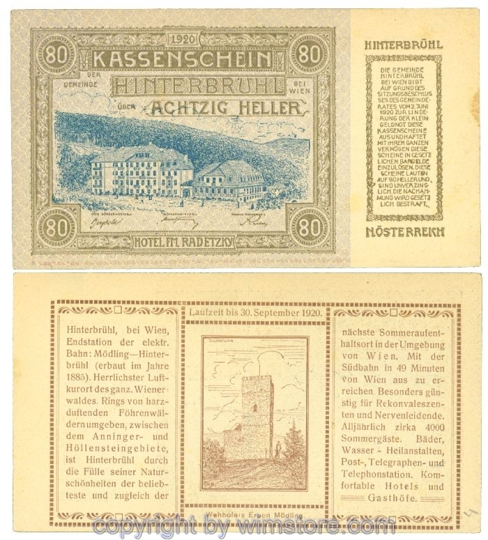 Hinterbrühl, J00376II4, 80 Heller; I