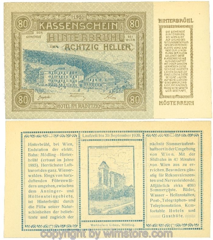 Hinterbrühl, J00376II5, 80 Heller; I
