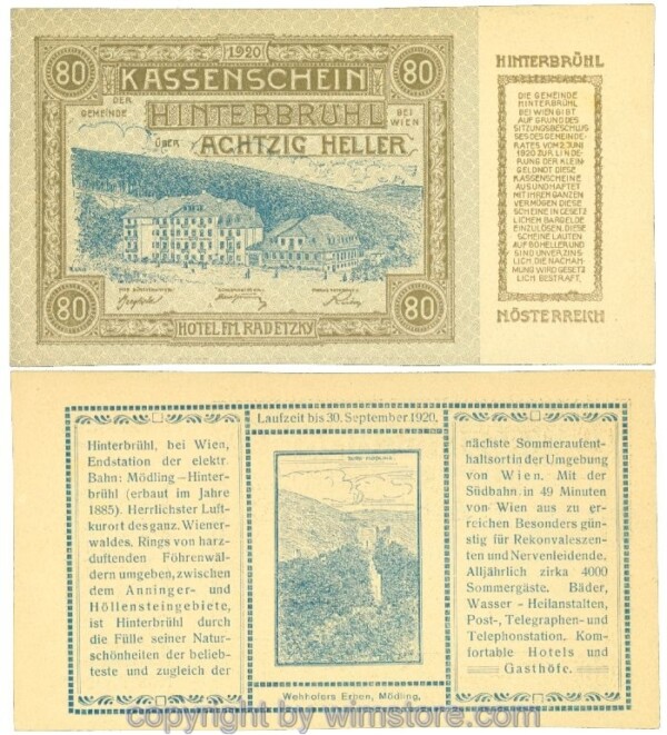 Hinterbrühl, J00376II6, 80 Heller; I