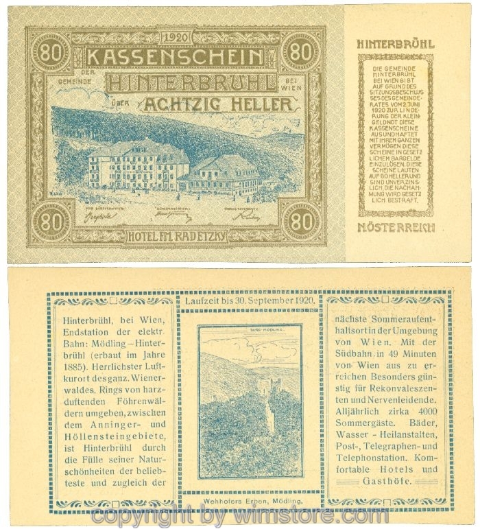 Hinterbrühl, J00376II6, 80 Heller; I