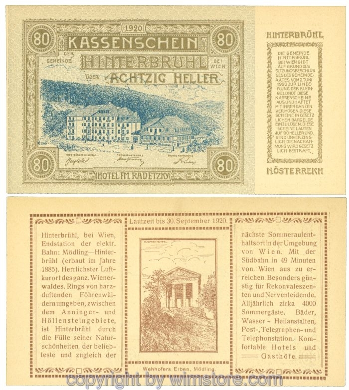 Hinterbrühl, J00376II11, 80 Heller; I