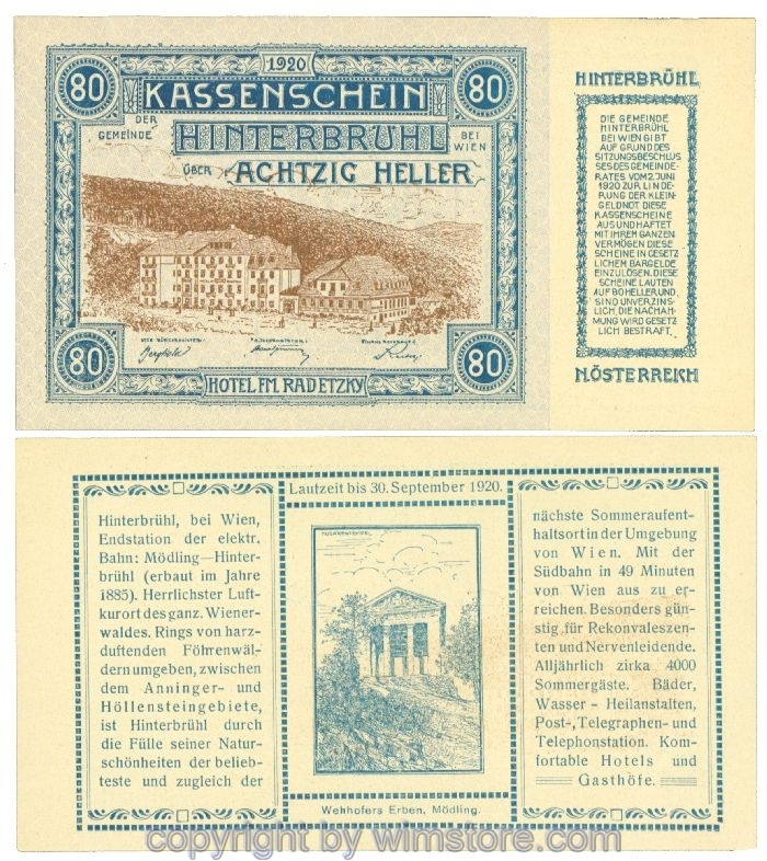Hinterbrühl, J00376II15, 80 Heller; I