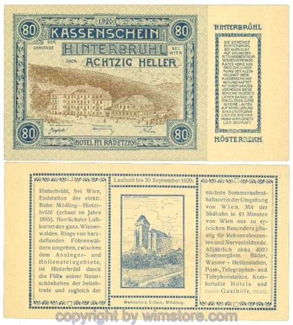 Hinterbrühl, J00376II21, 80 Heller; I