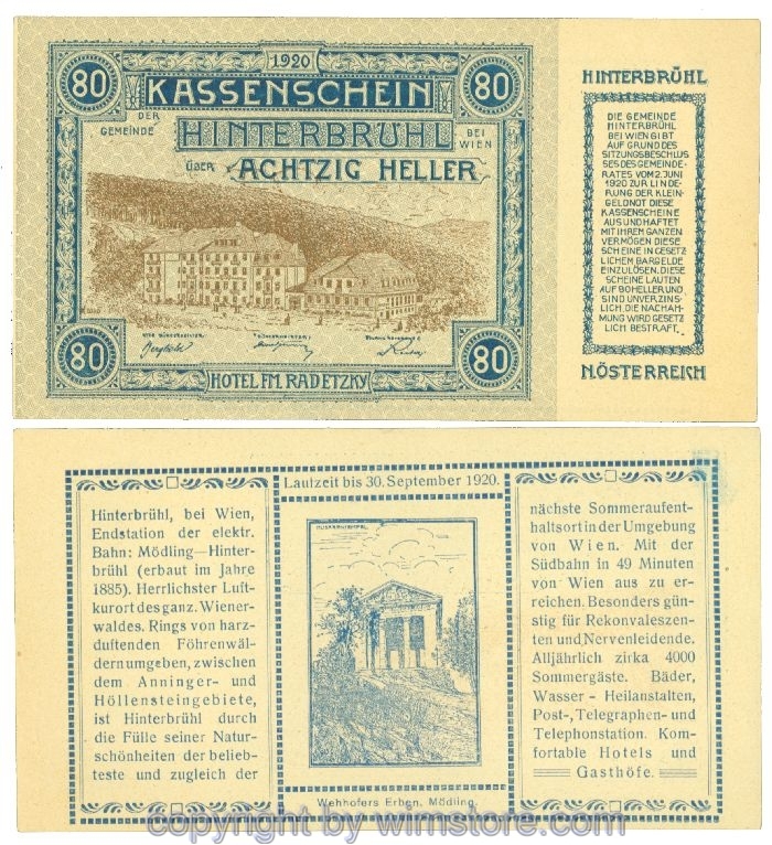 Hinterbrühl, J00376II23, 80 Heller; I