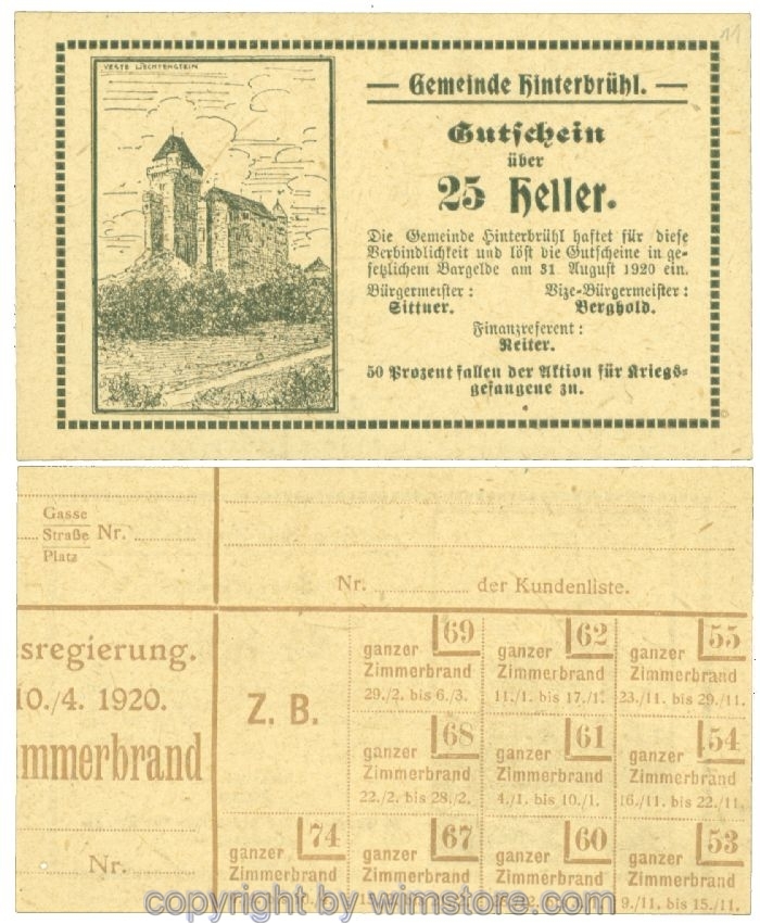 Hinterbrühl, J00376III7, 25 Heller; I