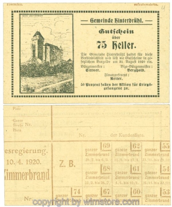 Hinterbrühl, J00376III8, 75 Heller; I