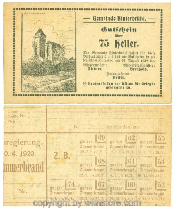 Hinterbrühl, J00376III16, 75 Heller; I
