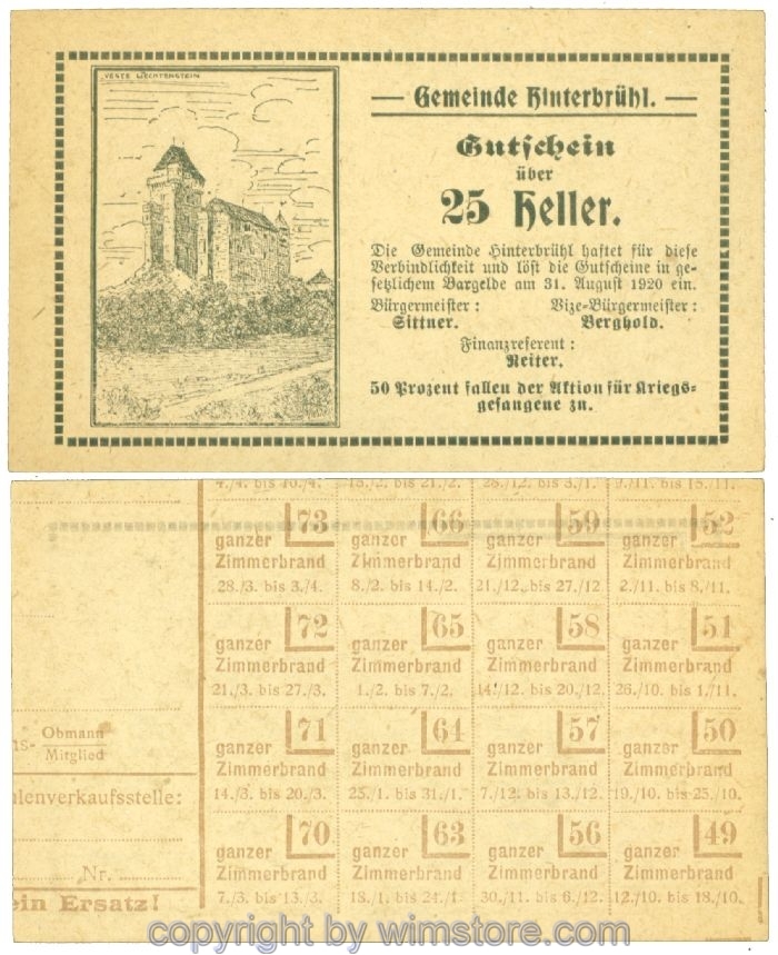 Hinterbrühl, J00376III19, 25 Heller; I