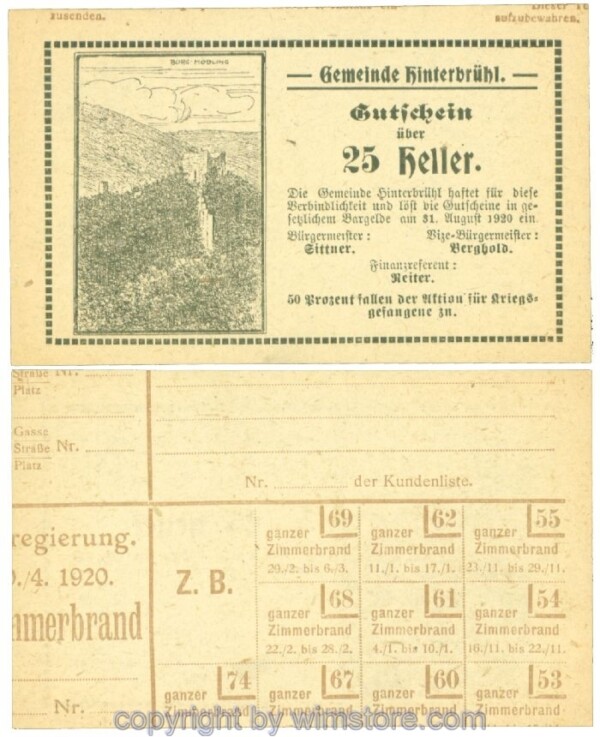 Hinterbrühl, J00376III27, 25 Heller; I