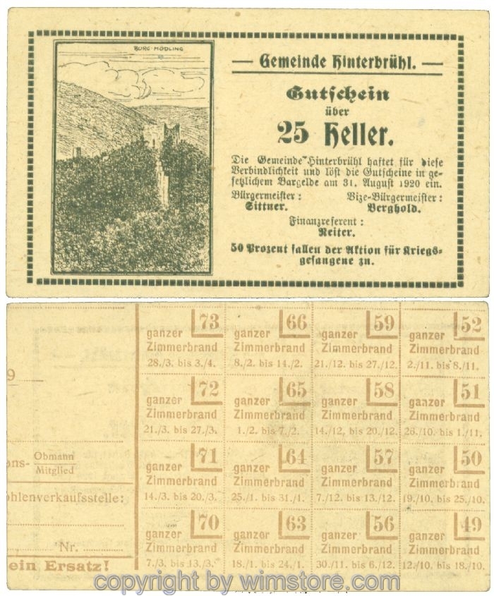 Hinterbrühl, J00376III39, 25 Heller; I