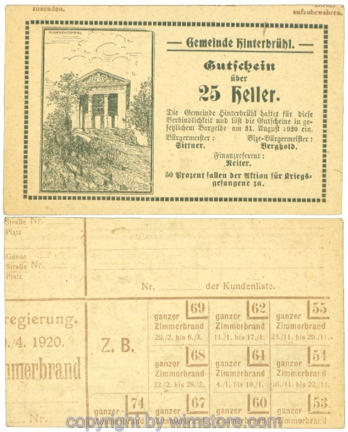 Hinterbrühl, J00376III63, 25 Heller; I