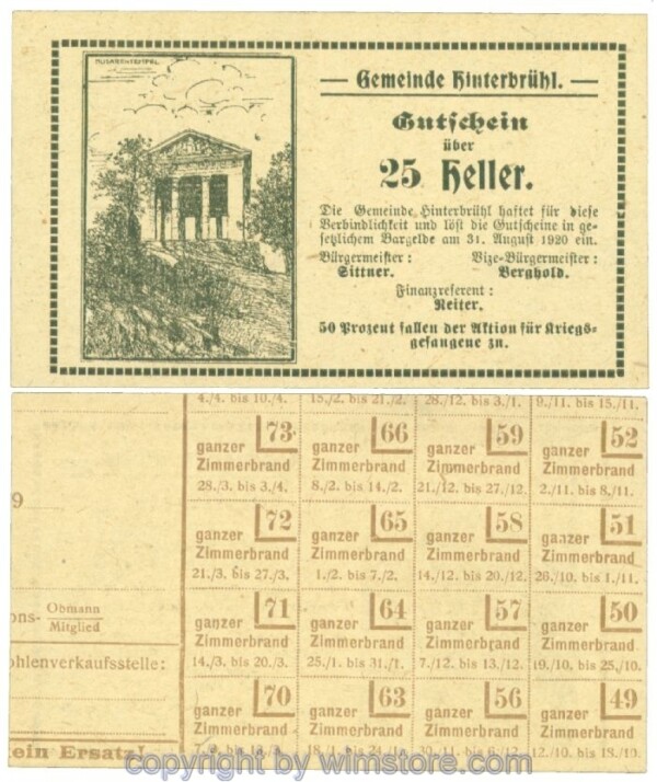 Hinterbrühl, J00376III67, 25 Heller; I