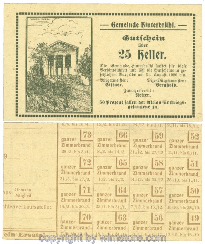 Hinterbrühl, J00376III67, 25 Heller; I