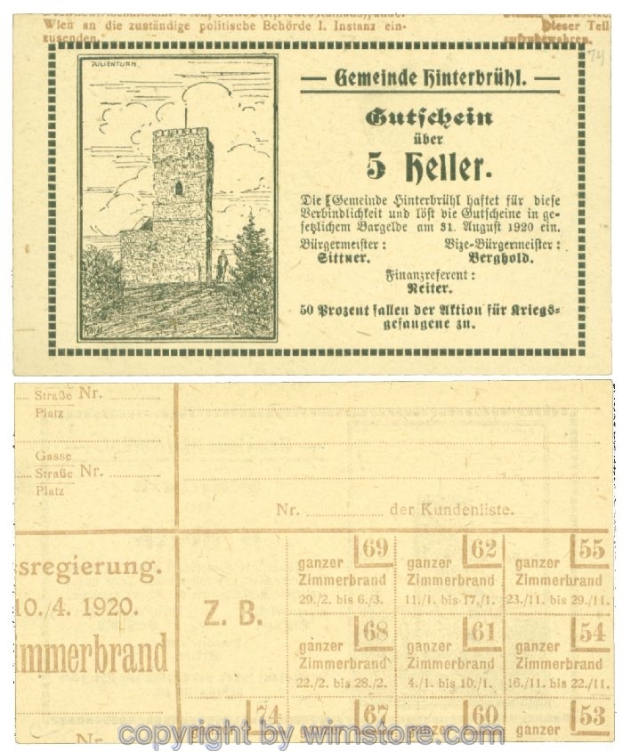 Hinterbrühl, J00376III70, 5 Heller; I