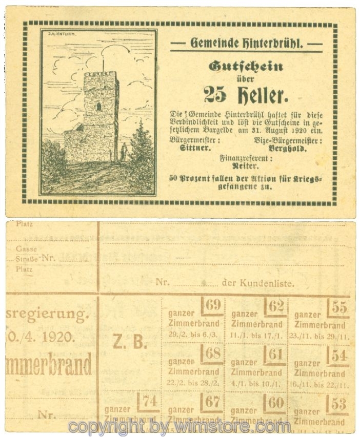 Hinterbrühl, J00376III71, 25 Heller; I