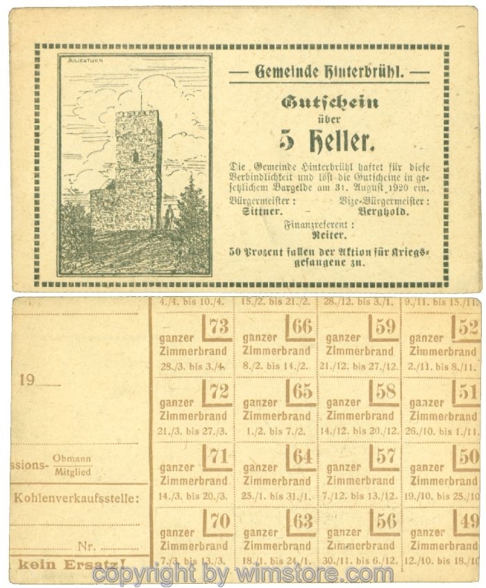 Hinterbrühl, J00376III86, 5 Heller; I
