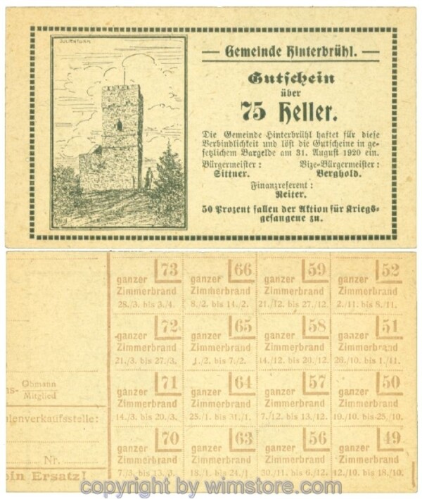Hinterbrühl, J00376III88, 75 Heller; I