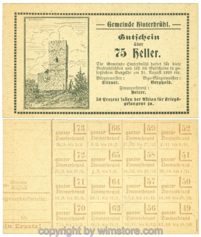 Hinterbrühl, J00376III88, 75 Heller; I