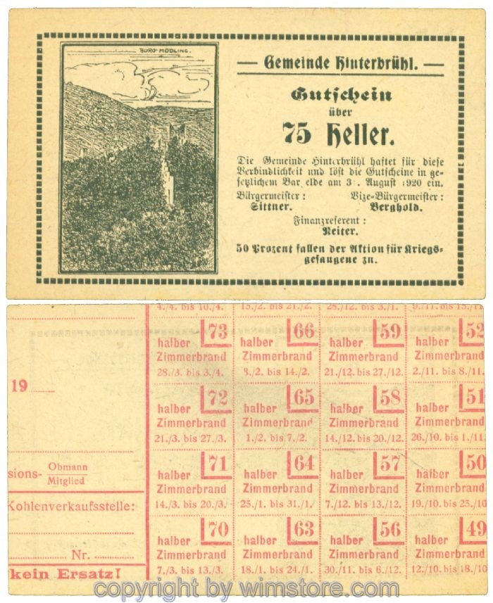 Hinterbrühl, J00376III148, 75 Heller; I
