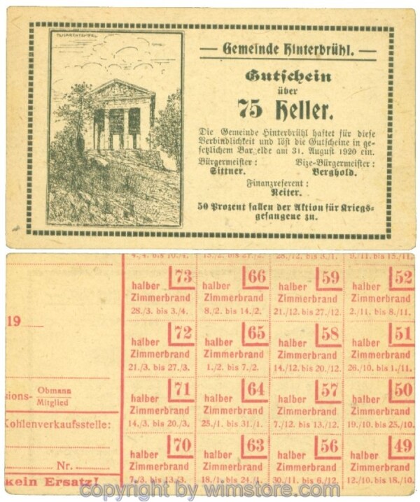 Hinterbrühl, J00376III160, 75 Heller; I