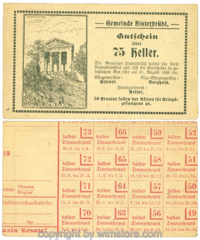 Hinterbrühl, J00376III160, 75 Heller; I