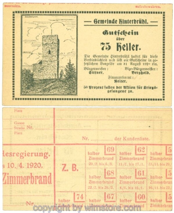 Hinterbrühl, J00376III184a, 75 Heller; I