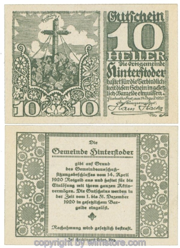 Hinterstoder, J00377a, 10 Heller; 1