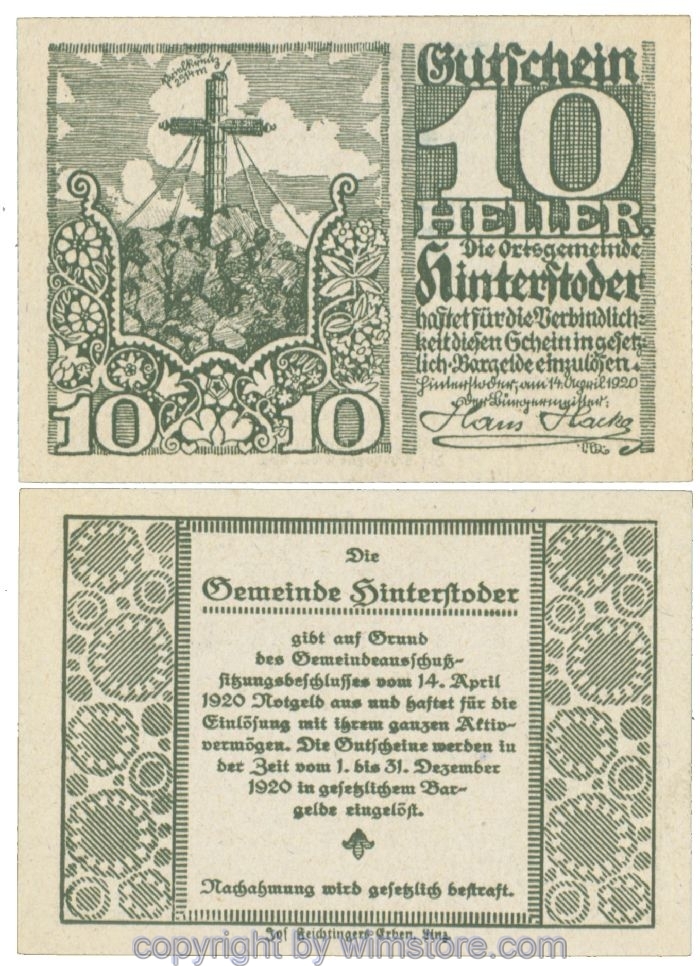 sn106790 Hinterstoder, J00377a, 10 Heller; 1