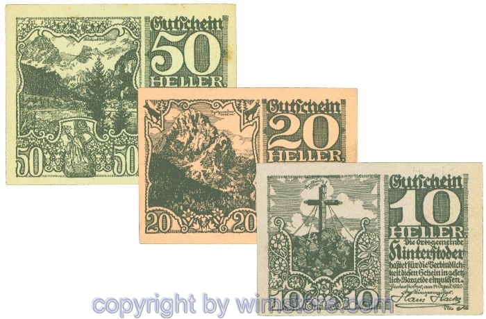 sn106792 Hinterstoder, J00377a, Serie 10, 20, 50 Heller; 1