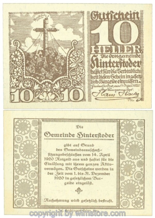 Hinterstoder, J00377e, 10 Heller; 1