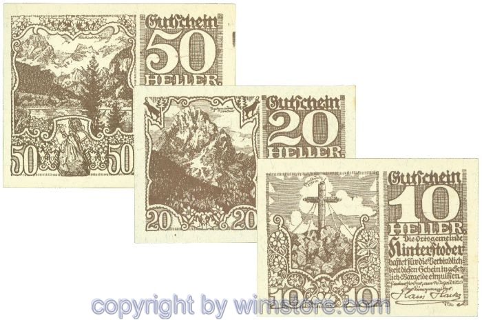 sn106804 Hinterstoder, J00377e, Serie 10, 20, 50 Heller; -1