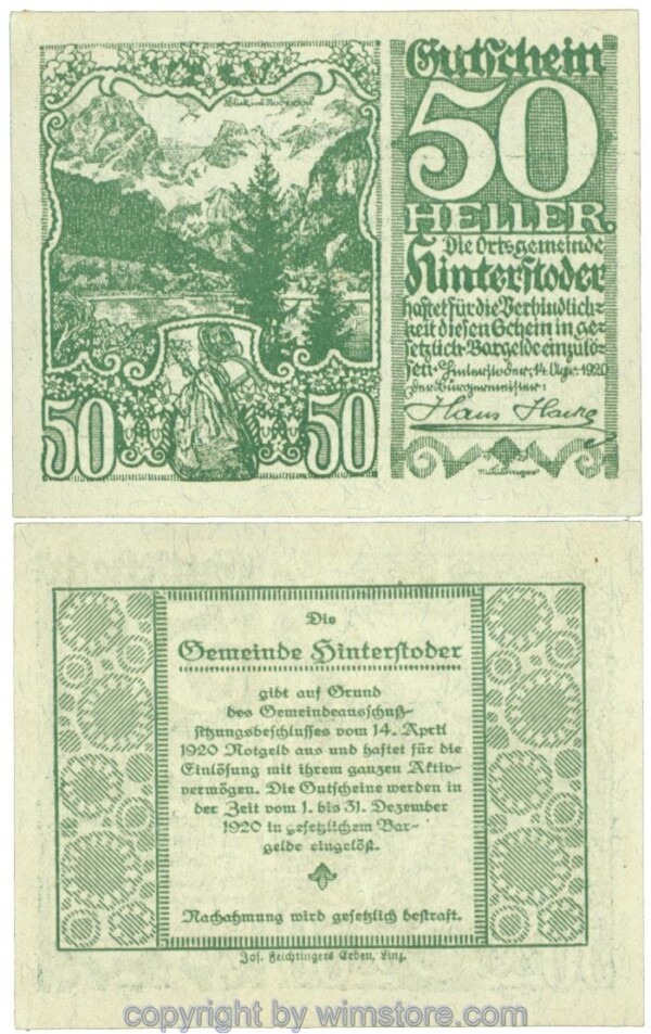 Hinterstoder, J00377f, 50 Heller; 1-