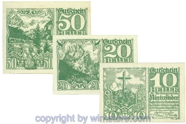 Hinterstoder, J00377f, Serie 10, 20, 50 Heller; 1