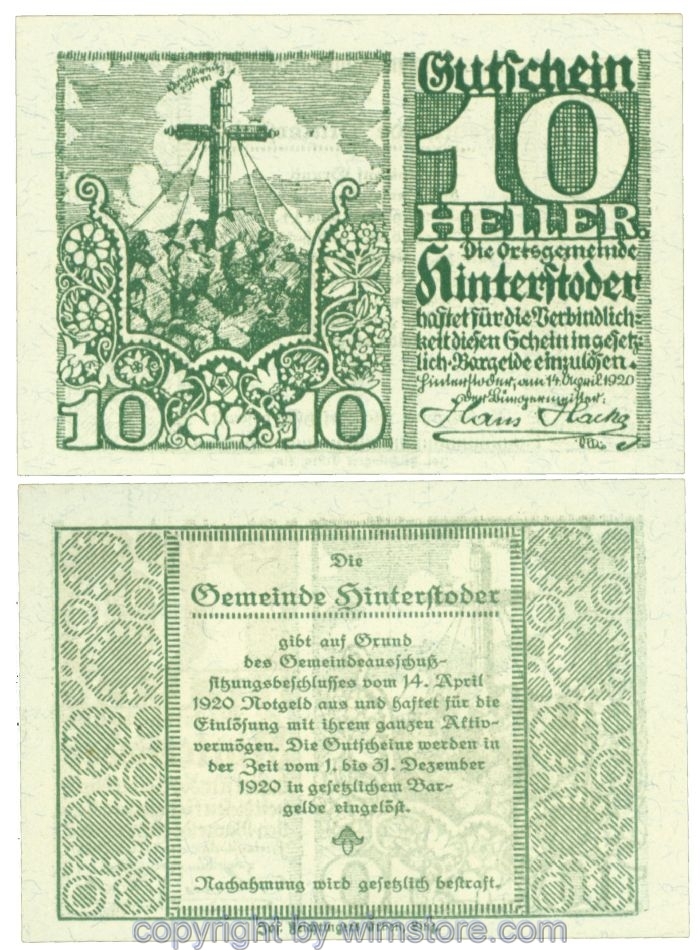 sn106807 Hinterstoder, J00377g, 10 Heller; 1