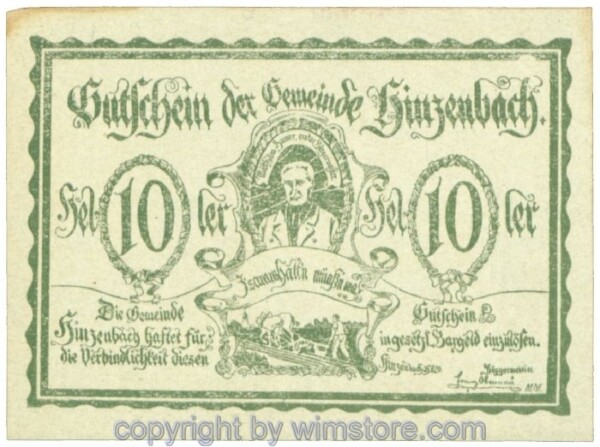 sn106810 Hinzenbach, J00378Ia, 10 Heller; 1-