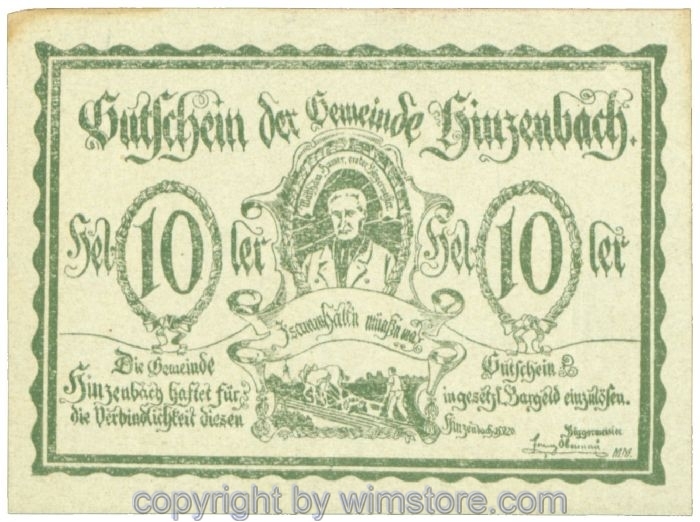 sn106810 Hinzenbach, J00378Ia, 10 Heller; 1-