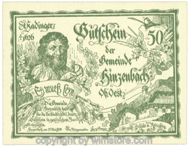 Hinzenbach, J00378Ia, 50 Heller; 1