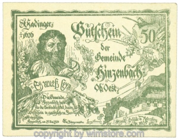 sn106813 Hinzenbach, J00378Ia, 50 Heller; 1-