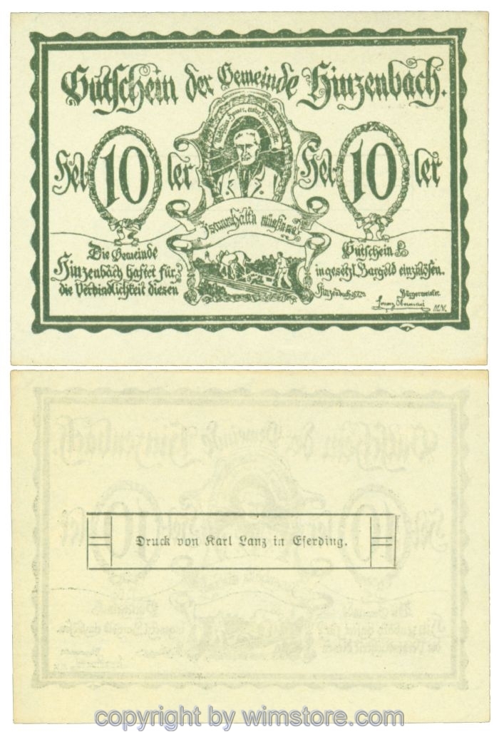 sn106814 Hinzenbach, J00378Ib, 10 Heller; 1