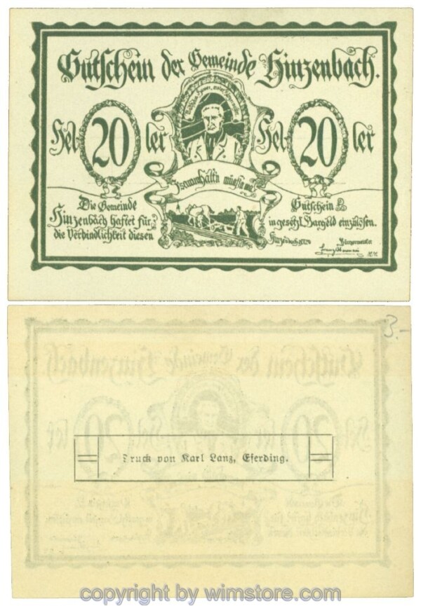 Hinzenbach, J00378Ib, 20 Heller; 1-