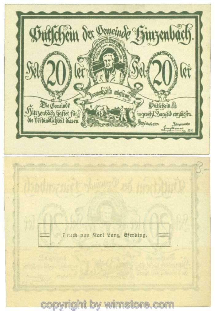 sn106816 Hinzenbach, J00378Ib, 20 Heller; 1-