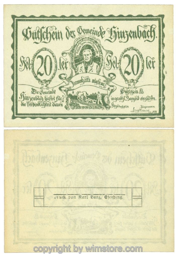 sn106817 Hinzenbach, J00378Ib1, 20 Heller; 1