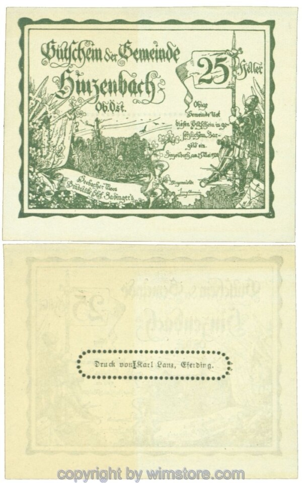 Hinzenbach, J00378Ic, 25 Heller; 1, ungleich dunkel