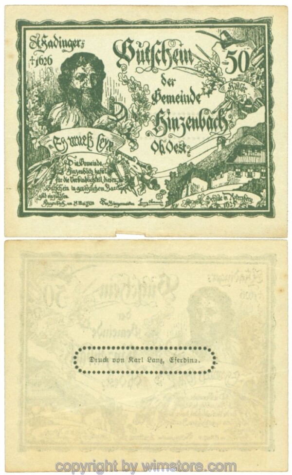 Hinzenbach, J00378Ic, 50 Heller; 1-